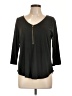 Green Envelope Black 3/4 Sleeve Top Size L - photo 1