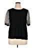 CeCe Black Short Sleeve Top Size XL - photo 1