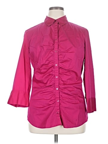 7th Avenue Design Studio New York & Company 3/4 Sleeve Button-Down Shirt (view 1)