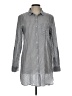 Casual Studio 100% Cotton Stripes Silver Long Sleeve Button-Down Shirt Size L (estimated) - photo 1