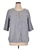 Anne Klein Gray Short Sleeve Blouse Size XL - photo 1