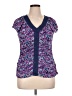 Elle 100% Polyester Purple Short Sleeve Top Size XL - photo 1