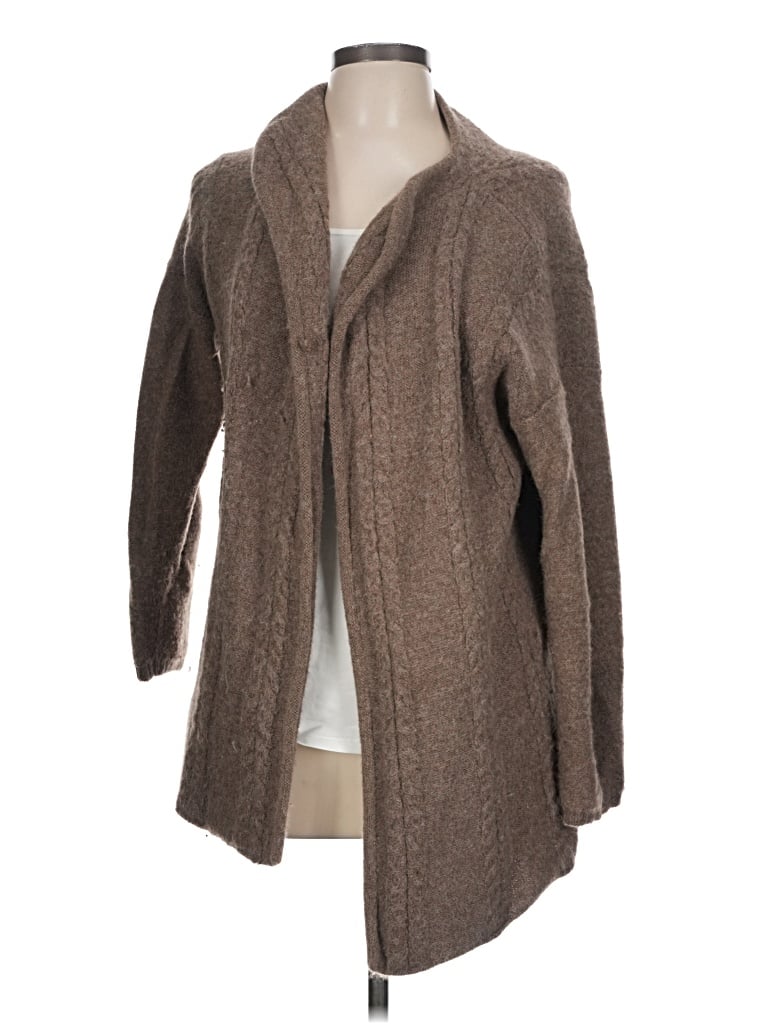 Pre-owned Unbranded Wool Cardigan Sweater In Brown