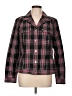 Evan Picone 100% Cotton Plaid Burgundy Jacket Size L - photo 1