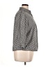 IZOD 100% Cotton Houndstooth Black 3/4 Sleeve Button-Down Shirt Size 1X - photo 4