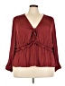 Old Navy 100% Polyester Burgundy Long Sleeve Blouse Size 3X - photo 1
