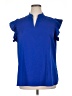 Fashion 100% Polyester Blue Short Sleeve Blouse Size XL - photo 1
