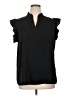 Fashion 100% Polyester Black Short Sleeve Blouse Size XL - photo 1