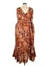 R&M Richards Print Brown Cocktail Dress Size 22 - photo 1