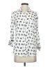 Freebird 100% Polyester Print White 3/4 Sleeve Blouse Size S (estimated) - photo 1