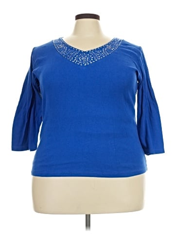 Karen Scott Sport 3/4 Sleeve Top (view 1)