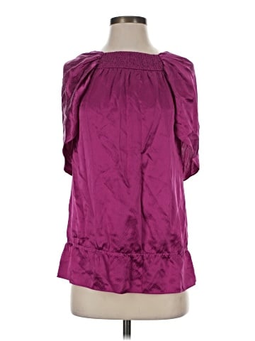 BCBGMAXAZRIA Short Sleeve Silk Top (view 1)