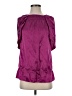 BCBGMAXAZRIA 100% Silk Purple Short Sleeve Silk Top Size XS - photo 1