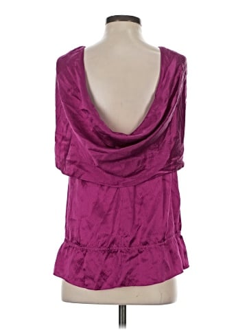 BCBGMAXAZRIA Short Sleeve Silk Top (view 2)