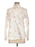 Lands' End Floral Ivory Long Sleeve Button-Down Shirt Size 12 - photo 1