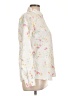 Lands' End Floral Ivory Long Sleeve Button-Down Shirt Size 12 - photo 4