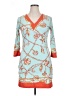 Barbara Gerwit Print Teal Cocktail Dress Size XL - photo 1