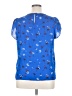 Fun2Fun 100% Polyester Blue Short Sleeve Blouse Size XL - photo 2