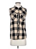 Community 100% Cotton Plaid Gray Sleeveless Button-Down Shirt Size XS - photo 1