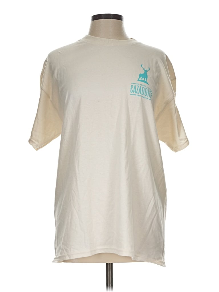 Pre-owned Gildan Short Sleeve T-shirt In Ivory