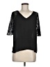Everly 100% Polyester Black 3/4 Sleeve Blouse Size M - photo 1