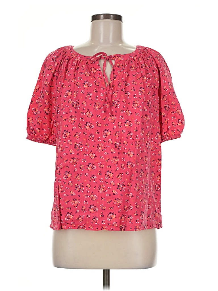 Pre-owned St. John's Bay Short Sleeve Blouse In Pink