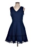 Mi ami 100% Polyester Solid Blue Casual Dress Size L - photo 1