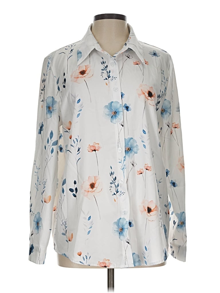 Pre-owned Unbranded Long Sleeve Blouse In White