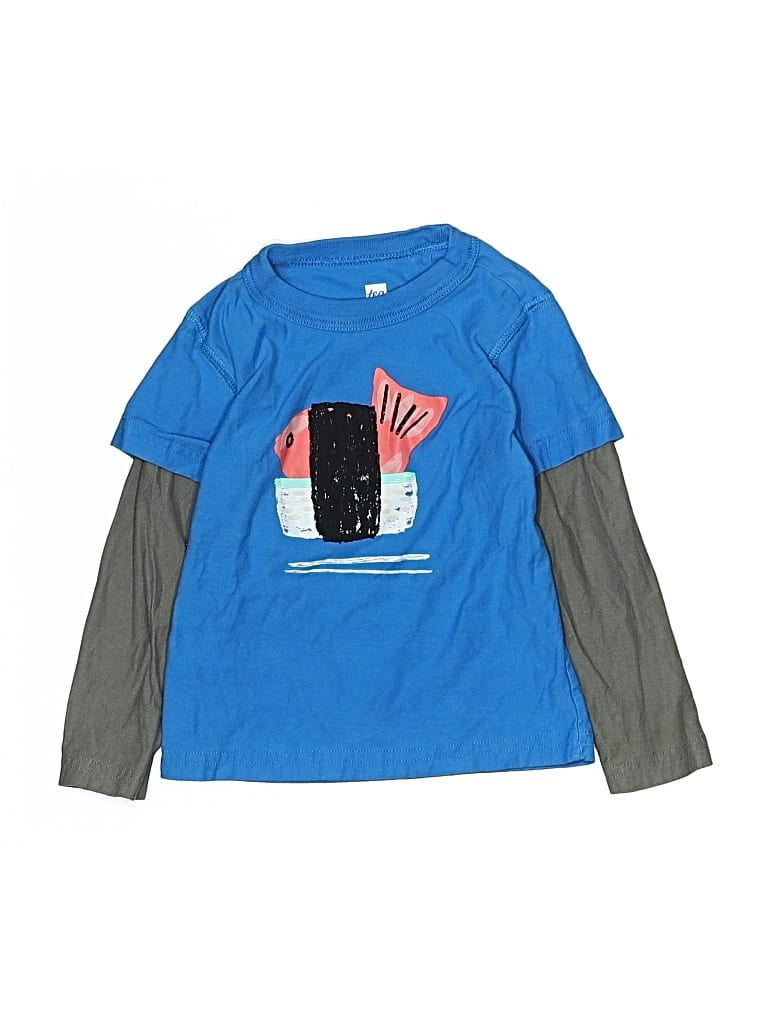 Pre-owned Tea Kids' Long Sleeve T-shirt In Blue