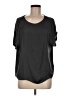 Naked Zebra 100% Polyester Solid Black Short Sleeve Blouse Size M - photo 1