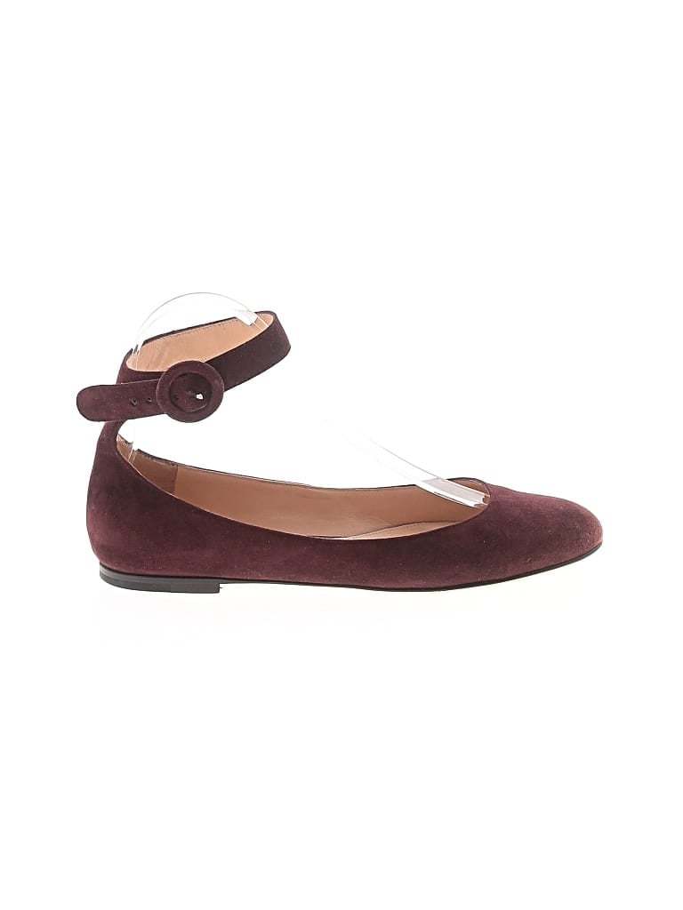 Pre-owned Gianvito Rossi Flats In Burgundy