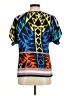 Angie 100% Polyester Blue Short Sleeve Blouse Size M - photo 2