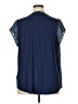 Papermoon 100% Polyester Blue Short Sleeve Blouse Size 1X - photo 2