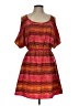 Deb 100% Polyester Print Orange Casual Dress Size L - photo 1