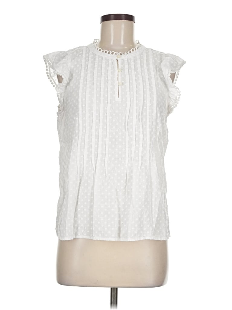 Pre-owned Ann Taylor Loft Sleeveless Blouse In White