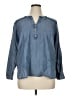 J.Jill Blue 3/4 Sleeve Button-Down Shirt Size XL - photo 1