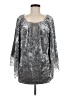 Melissa Paige Metallic Silver 3/4 Sleeve Blouse Size M - photo 1