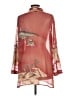 Citron Print Red Long Sleeve Blouse Size L - photo 2