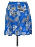 MNG 100% Viscose Tropical Blue Casual Skirt Size M - photo 2