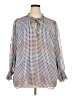 Calvin Klein 100% Polyester Silver Long Sleeve Blouse Size 2X - photo 1