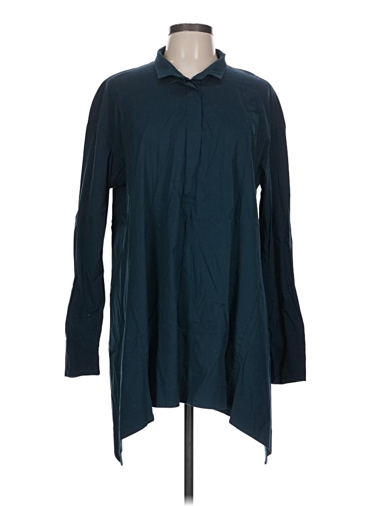Pre-owned Lafayette 148 Long Sleeve Button Down Shirt In Blue