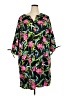 Catherines 100% Polyester Tropical Black Casual Dress Size 2X - photo 1