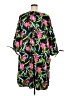 Catherines 100% Polyester Tropical Black Casual Dress Size 2X - photo 2