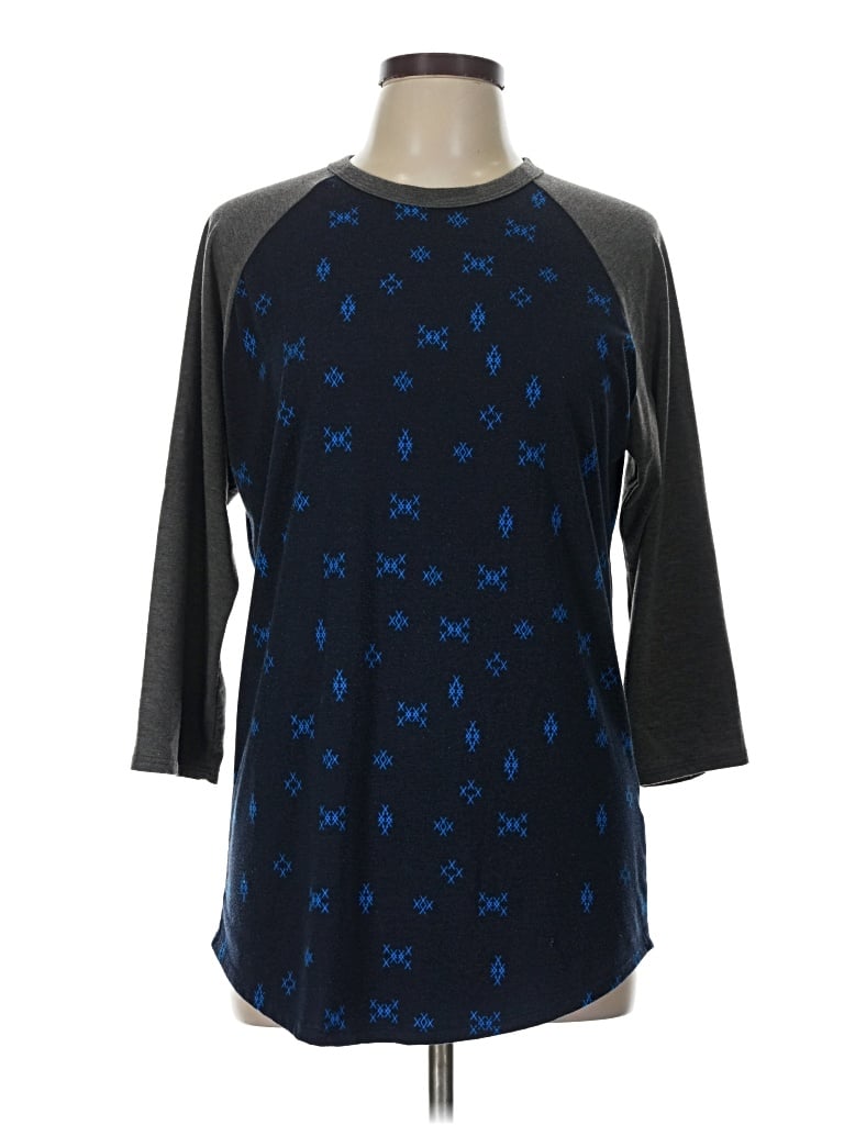 Pre-owned Lularoe 3/4 Sleeve T-shirt In Blue