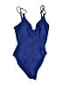 Sunsets Solid Blue One Piece Swimsuit Size 12 - photo 1