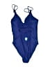 Sunsets Solid Blue One Piece Swimsuit Size 12 - photo 2