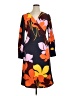 Halogen 100% Polyester Print Orange Casual Dress Size XL - photo 1