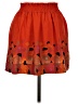 Ecote 100% Polyester Print Orange Casual Skirt Size M - photo 1