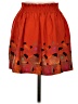 Ecote 100% Polyester Print Orange Casual Skirt Size M - photo 2