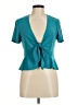 Perceptions Teal Short Sleeve Blouse Size M - photo 1